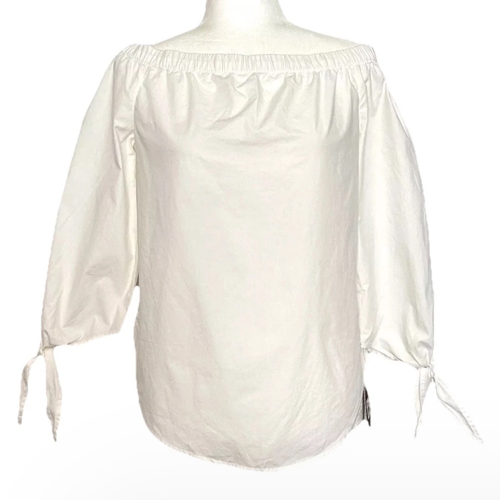 So Off The Shoulder White Cotton Blouse Size Medium New